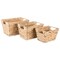 Contemporary Home Living Set of 3 Water Hyacinth Rectangular Basket Storage, 12.5"